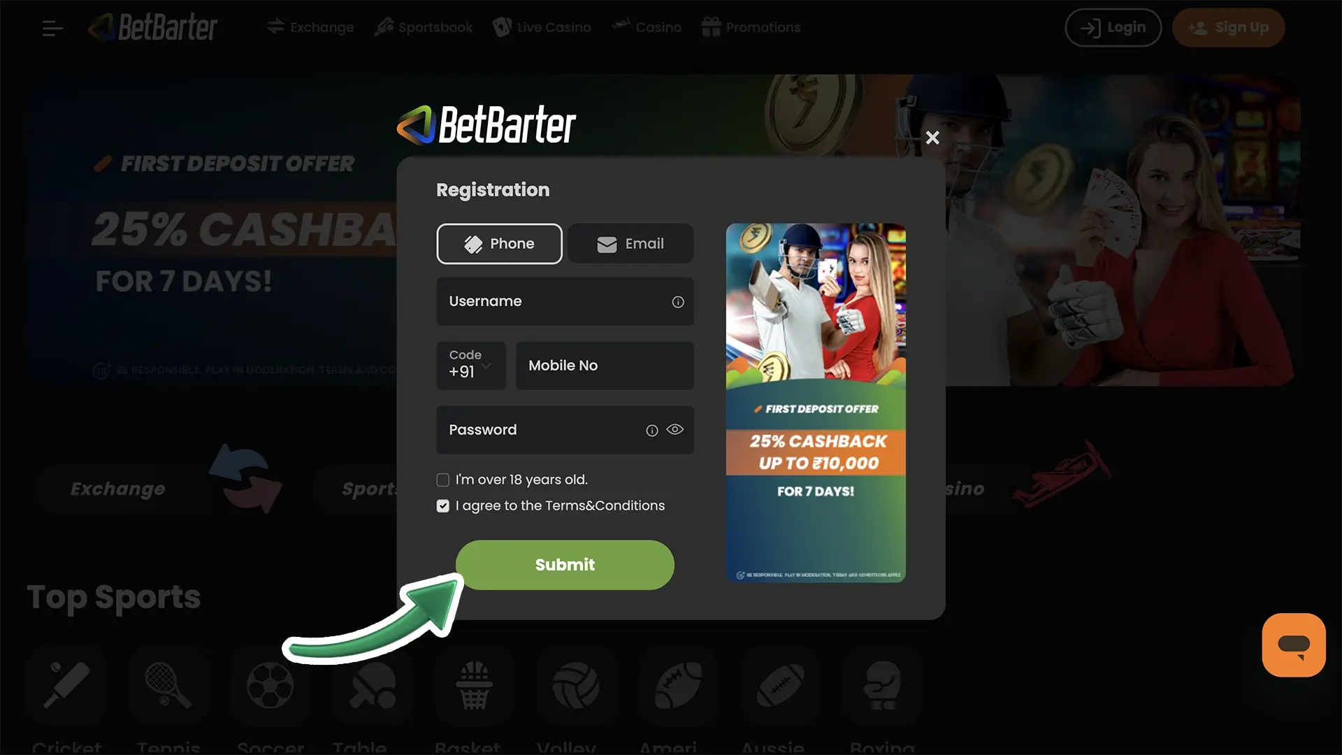 Log in to start selecting games from BetBarter that interest you.