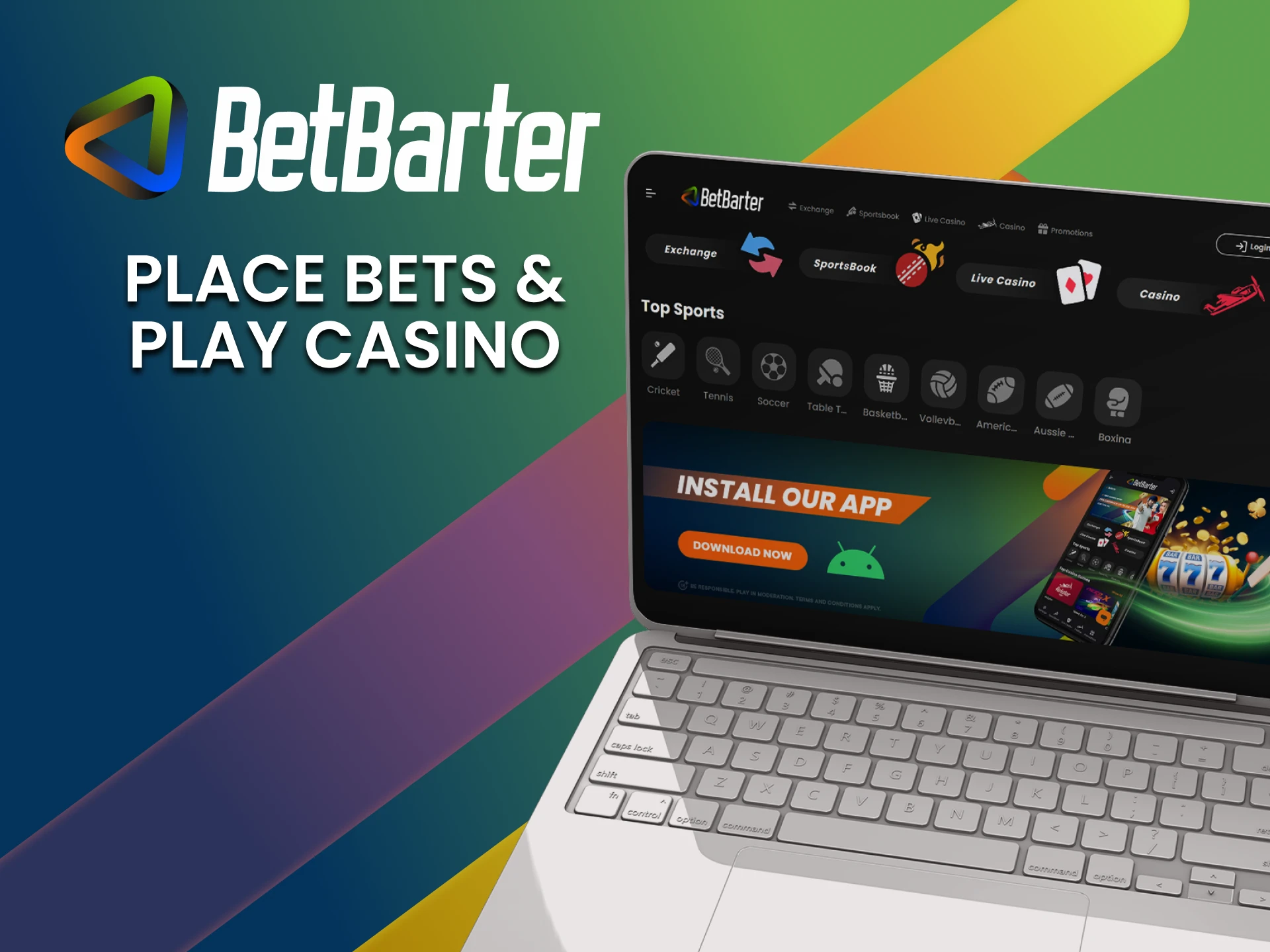 For bets and casino games, choose BetBarter.