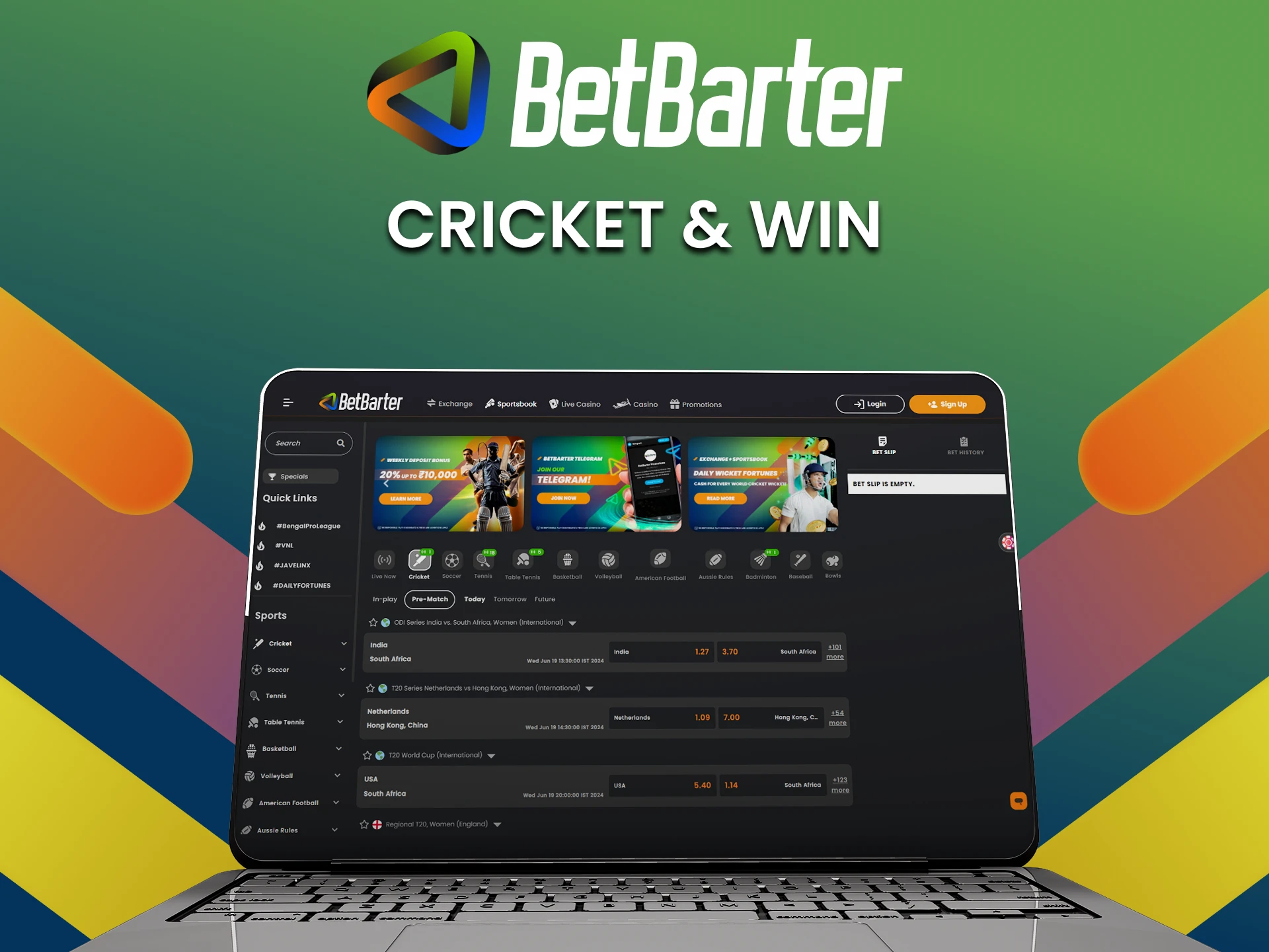 Bet on cricket with BetBarter.